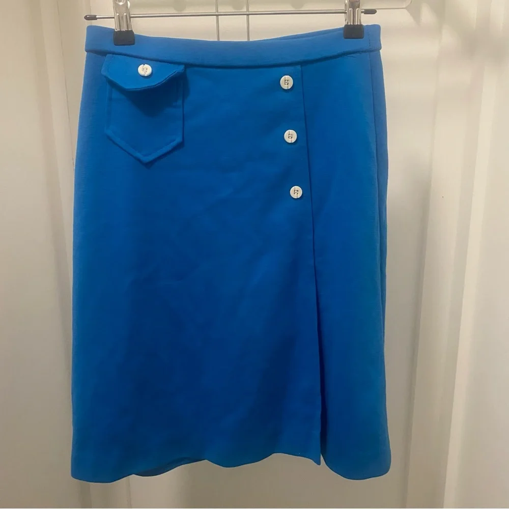 Vintage Catalina Blue A-Line Skirt - Picture 1 of 12